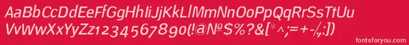 DeconstructLightoblique Font – Pink Fonts on Red Background