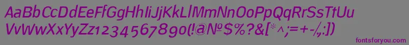 Шрифт DeconstructLightoblique – фиолетовые шрифты на сером фоне