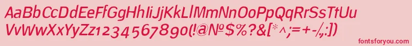 DeconstructLightoblique Font – Red Fonts on Pink Background