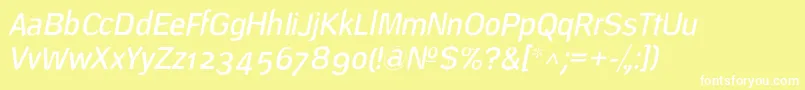 フォントDeconstructLightoblique – 黄色い背景に白い文字