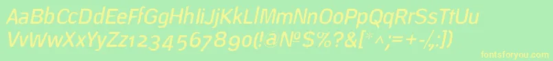 DeconstructLightoblique Font – Yellow Fonts on Green Background