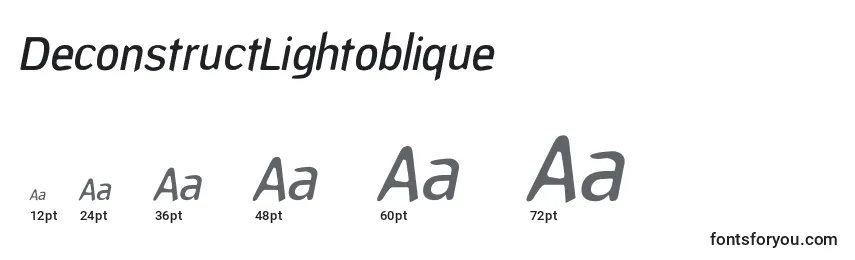 Размеры шрифта DeconstructLightoblique
