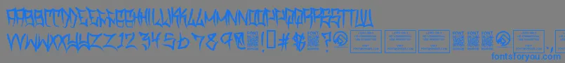 TraviscountyRegular Font – Blue Fonts on Gray Background
