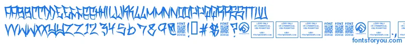 fuente TraviscountyRegular – Fuentes Azules Sobre Fondo Blanco