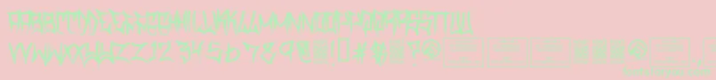 TraviscountyRegular Font – Green Fonts on Pink Background