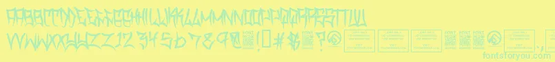 TraviscountyRegular Font – Green Fonts on Yellow Background