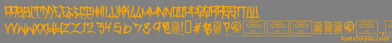 TraviscountyRegular Font – Orange Fonts on Gray Background