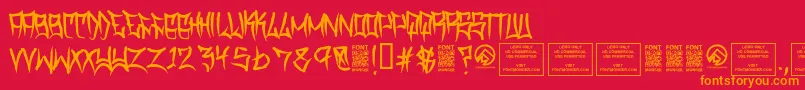 TraviscountyRegular Font – Orange Fonts on Red Background