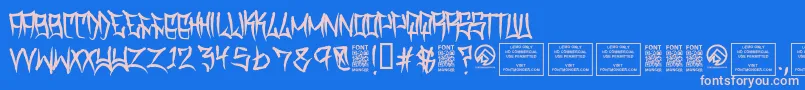 TraviscountyRegular Font – Pink Fonts on Blue Background