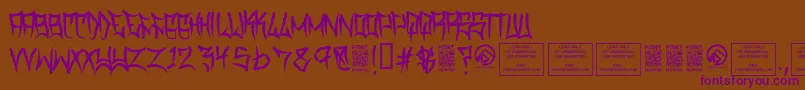TraviscountyRegular Font – Purple Fonts on Brown Background