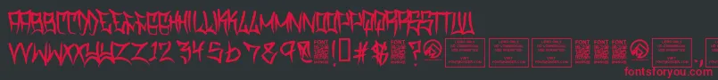 TraviscountyRegular Font – Red Fonts on Black Background