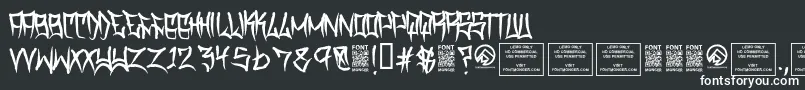 フォントTraviscountyRegular – 黒い背景に白い文字