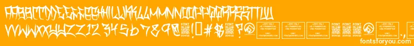 フォントTraviscountyRegular – オレンジの背景に白い文字