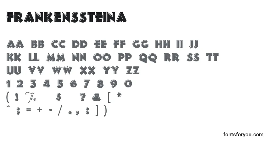 Schriftart FrankensSteina – Alphabet, Zahlen, spezielle Symbole