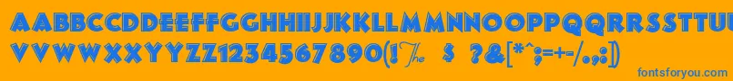 FrankensSteina Font – Blue Fonts on Orange Background