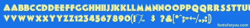 FrankensSteina Font – Yellow Fonts on Blue Background