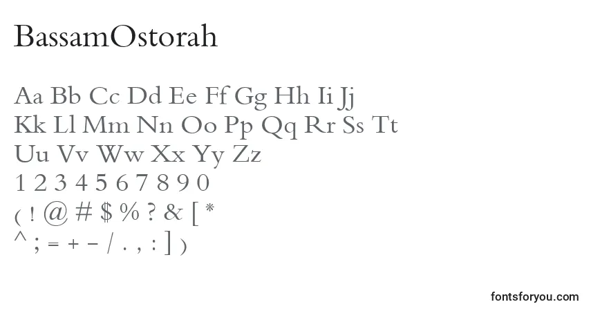 Schriftart BassamOstorah – Alphabet, Zahlen, spezielle Symbole