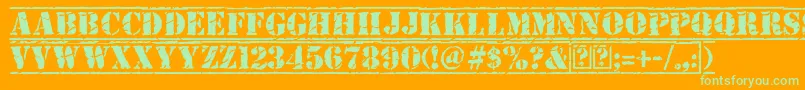 OldStamper Font – Green Fonts on Orange Background