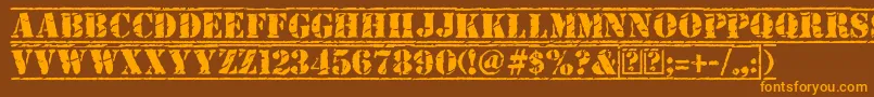 fuente OldStamper – Fuentes Naranjas Sobre Fondo Marrón
