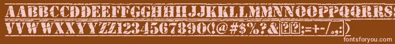 フォントOldStamper – 茶色の背景にピンクのフォント
