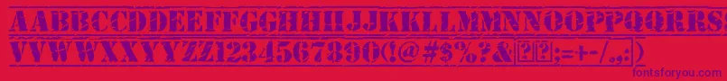 OldStamper Font – Purple Fonts on Red Background