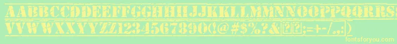 OldStamper Font – Yellow Fonts on Green Background