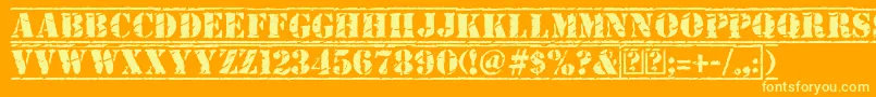 OldStamper Font – Yellow Fonts on Orange Background