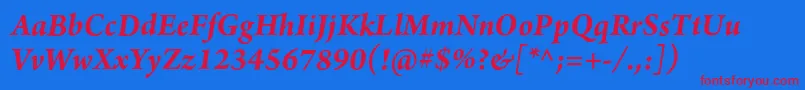 ArnoproBolditalic12pt Font – Red Fonts on Blue Background