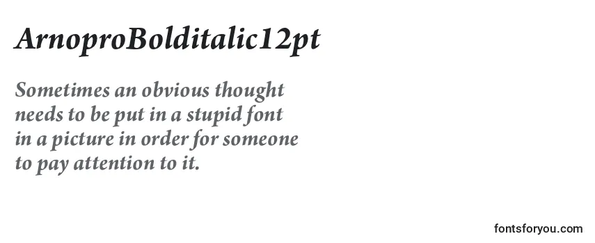 Review of the ArnoproBolditalic12pt Font