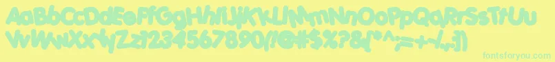 PorkysHeavy Font – Green Fonts on Yellow Background