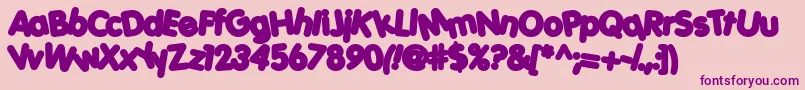 PorkysHeavy Font – Purple Fonts on Pink Background