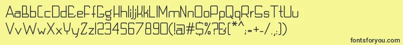 TechnoLcd Font – Black Fonts on Yellow Background