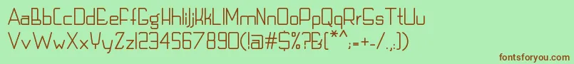 Шрифт TechnoLcd – коричневые шрифты на зелёном фоне