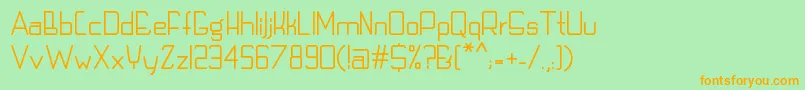 TechnoLcd Font – Orange Fonts on Green Background