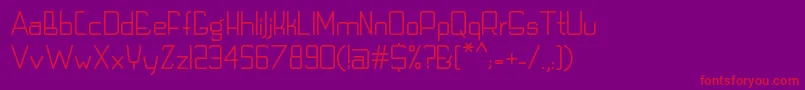 TechnoLcd Font – Red Fonts on Purple Background