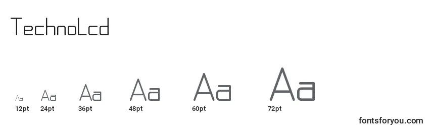 TechnoLcd Font Sizes