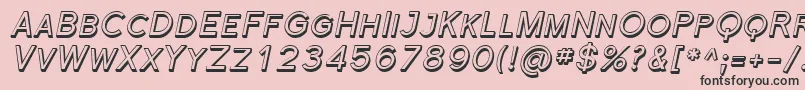 Florsn44-fontti – mustat fontit vaaleanpunaisella taustalla