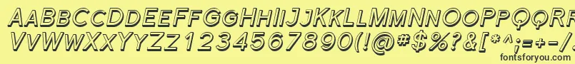 Florsn44-fontti – mustat fontit keltaisella taustalla