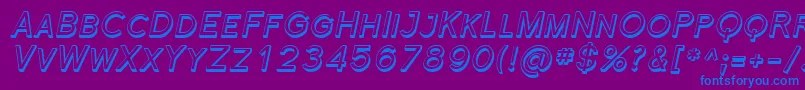 Florsn44-Schriftart – Blaue Schriften auf violettem Hintergrund