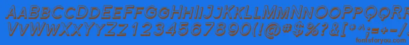 Florsn44 Font – Brown Fonts on Blue Background