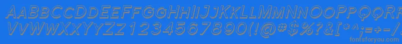 フォントFlorsn44 – 青い背景に灰色の文字