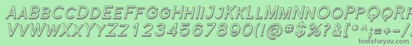 フォントFlorsn44 – 緑の背景に灰色の文字