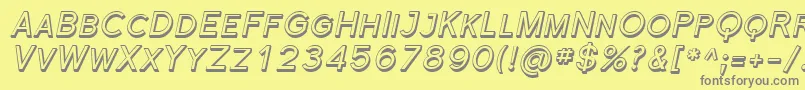 フォントFlorsn44 – 黄色の背景に灰色の文字