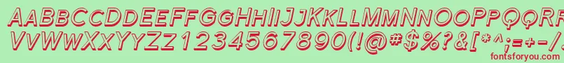 Florsn44-Schriftart – Rote Schriften auf grünem Hintergrund