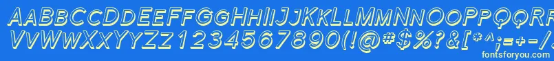 Florsn44-fontti – keltaiset fontit sinisellä taustalla