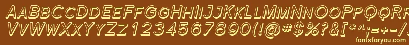 Florsn44-fontti – keltaiset fontit ruskealla taustalla