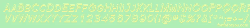 フォントFlorsn44 – 黄色の文字が緑の背景にあります