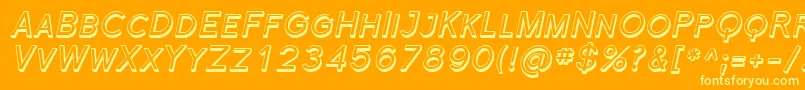 Florsn44-Schriftart – Gelbe Schriften auf orangefarbenem Hintergrund