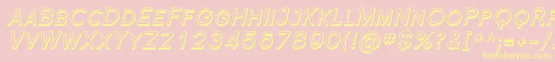 フォントFlorsn44 – 黄色のフォント、ピンクの背景