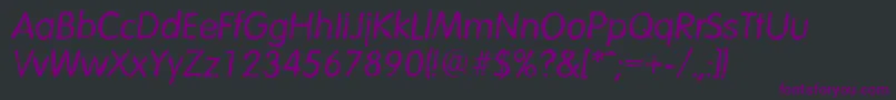 Czcionka VolkswagenrandomItalic – fioletowe czcionki na czarnym tle